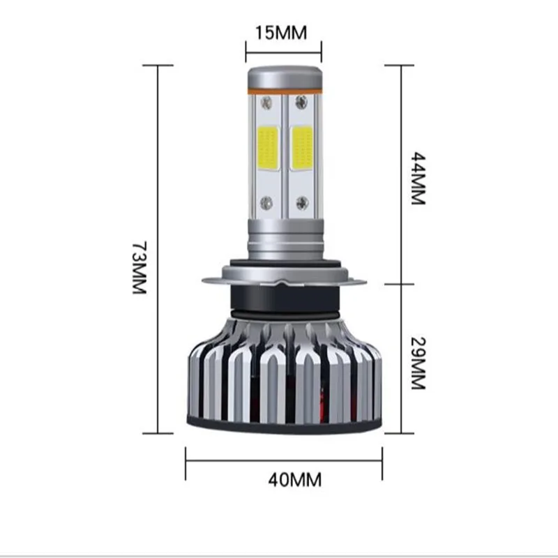 Светодиодный H7 4-сторонними 3000K 6000K 8000K автомобильный светильник 60 Вт 6000LM головной светильник светодиодный H4 H1 H11 9005 HB3 9006 HB4 H13 H3 9007 HB5 880 H27 авто