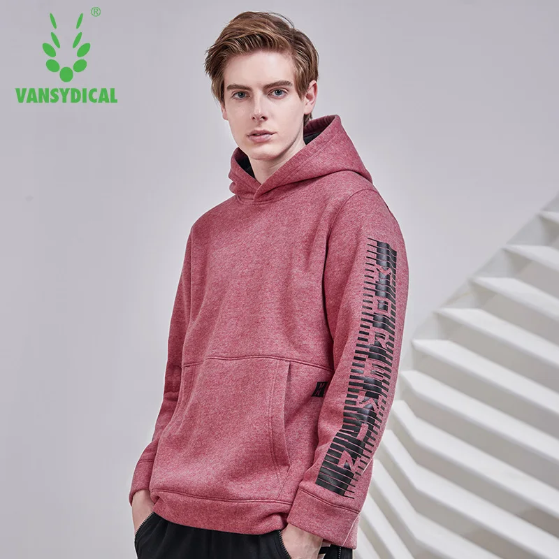 

Vansydical Winter Sports Hoodies Men's Fitness Running Sportswear Tops Outdoor Workout Outerwear Long Sleeve Pullovers