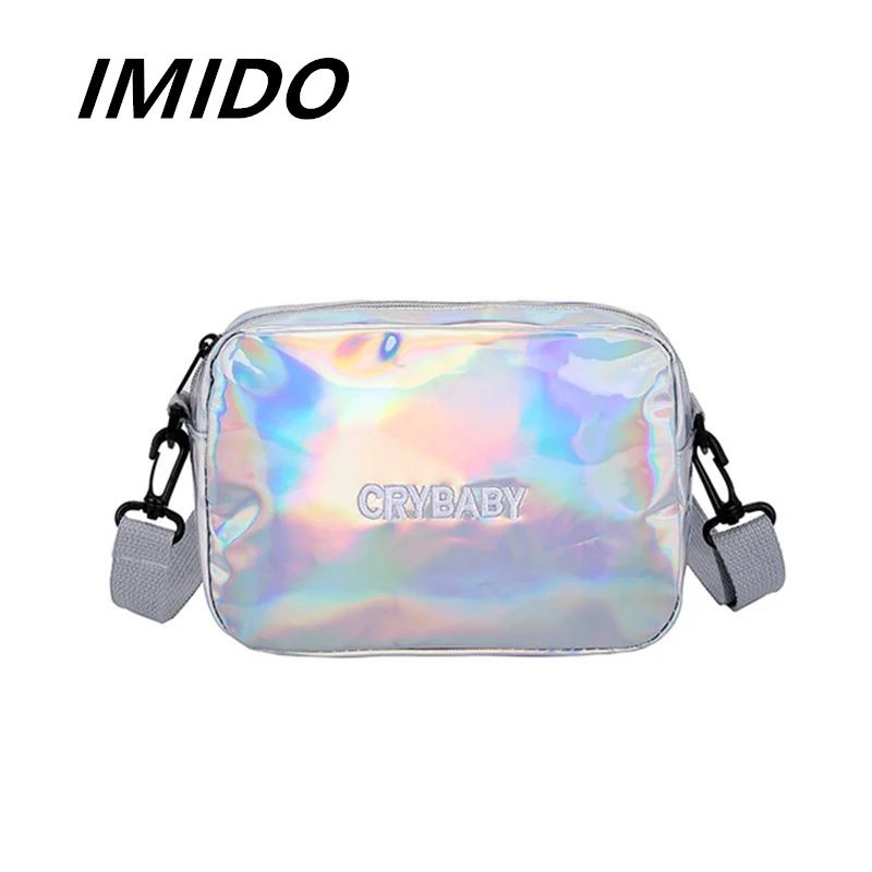 

IMIDO 2019 Summer New Style Laser Teenage Girl Judi Single Shoulder Slung Small Square Bag Cute Student Travel Shopping Fashion