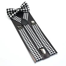 Унисекс галстук-бабочка для взрослых набор для женщин мужчин полиэстер PU Металл Материал 3 зажимы на Подтяжки Y-shape