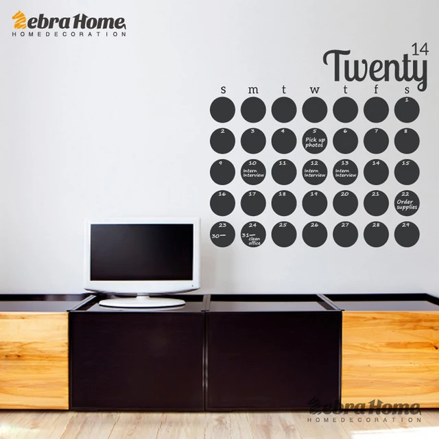 diy large chalkboard calendar weekly wall decal sticker planner home