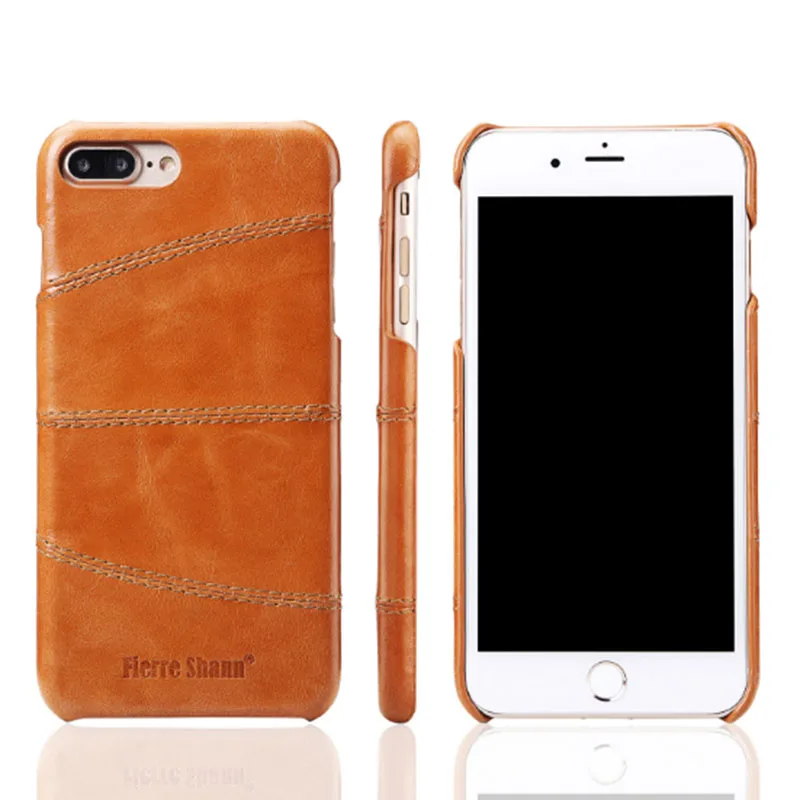 

FIERRE SHANN Case For iPhone 6 7 8 New Luxury Fashion Cowhide Texture Anti Knock Phone Case For iPhone 6 7 8 Plus Leather Cover