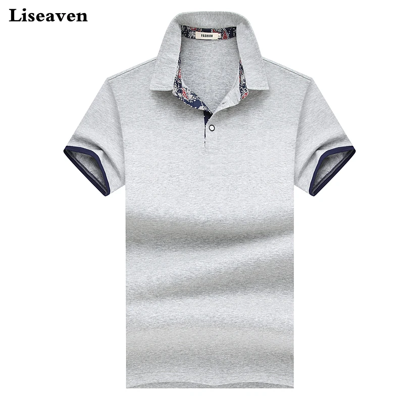 

Liseaven Men's Polo Shirt Casual Polos Solid Color Cotton Slim Fit Polos Top Camisas Masculinas Polo Shirts Short Sleeve Tops