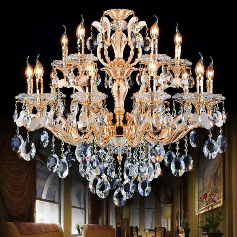 hotel lobby chandelier with crystal drops European crystal chandeliers hallway fashion