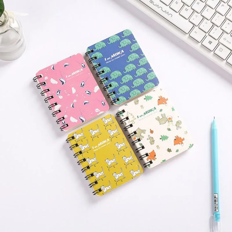 

1 Pcs Kawaii Small Mini Cute Animal Elephant Penguin Fox Cat Notebook for Women Student Paper Notepad School Stationery