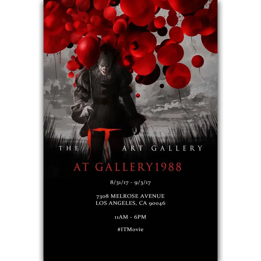 It 2017 Movie Stephen King Hot New Horror Film 2-Silk Art Poster Wall Sicker Decoration Gift