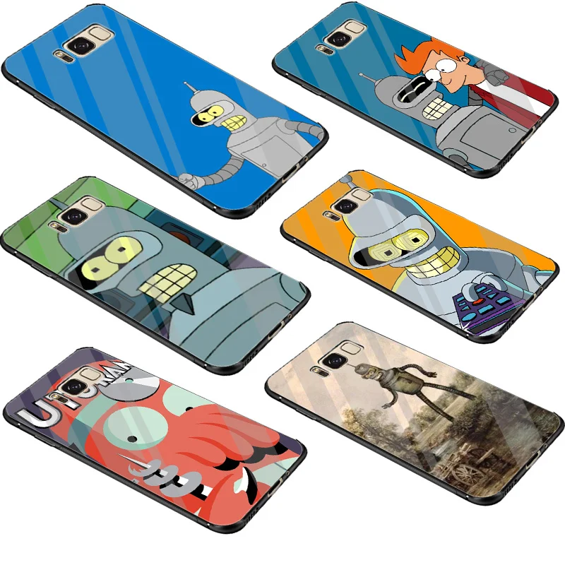 

Gerleek Futurama Weiche Silikon Back TPU Glass Case For Samsung Galaxy Note 8 9 S7 Edge S8 S9 Plus S10 Cover Protection