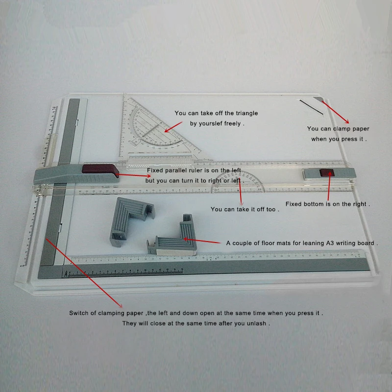 Школьные принадлежности, новинка, А3, доска для рисования, стол с линейкой параллельного движения, транспортир и регулируемый угол, чертеж, художественная живопись