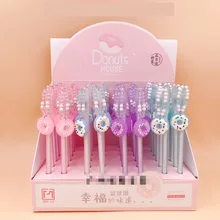 48 шт./упак. Творческий Подвеска-пончик из силиконового геля черные чернила для ручки чернильное перо Студенческая премия Продвижение Канцтовары офисный школьный расходные материалы