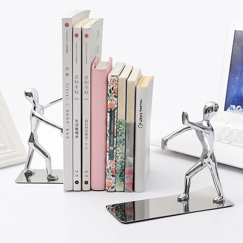 Ceny 2 sztuk para nowość Metal Bookend prezent Kungfu półka na książki książki stojąca półka uchwyt na Slive organizer na biurko Bookends wysokiej jakości