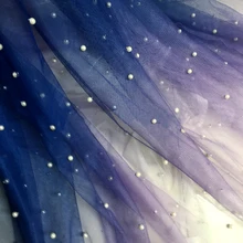 Темно-синяя жемчужная сетчатая ткань мягкий градиент Омбре чистая ткань свадьба