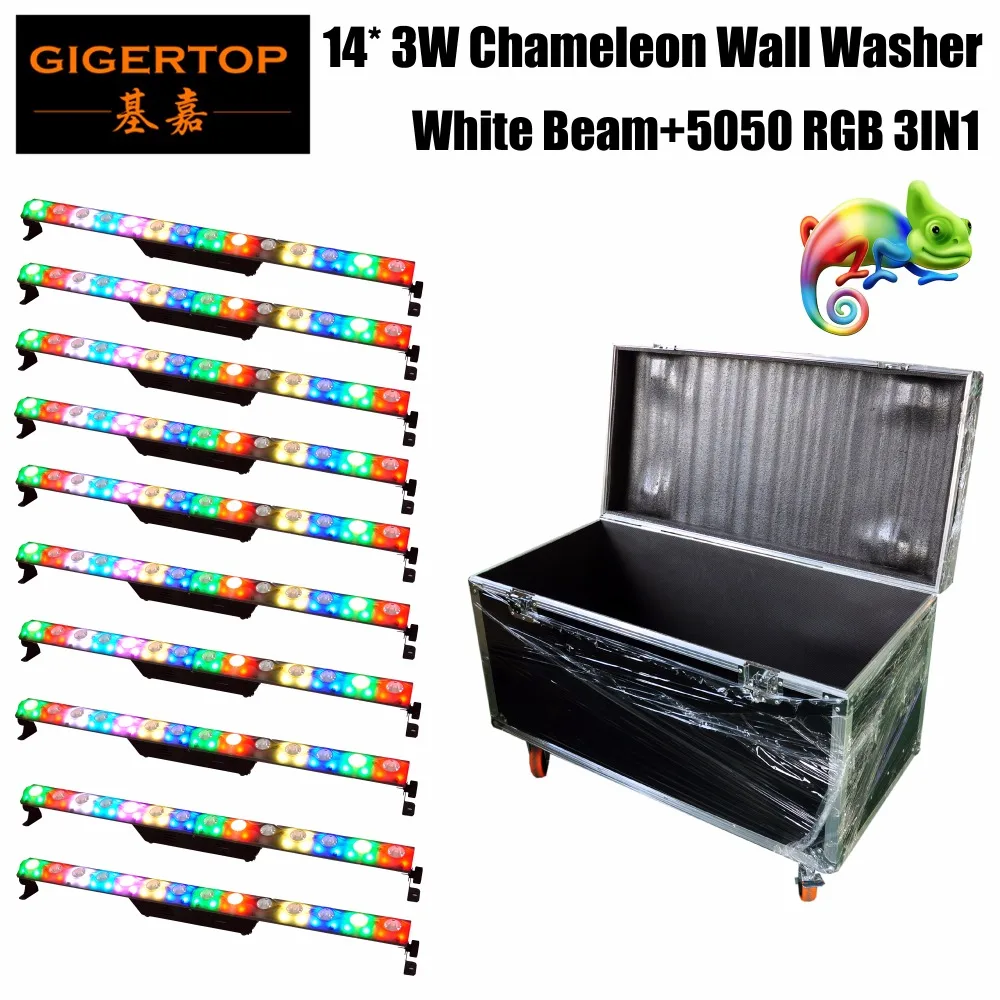 

10IN1 Road Case Pack Stage 14 x 3W White Beam RGB 5050 3IN1 Wash Dual Function Led Wall Washer Light Indoor IP20 Cree Original