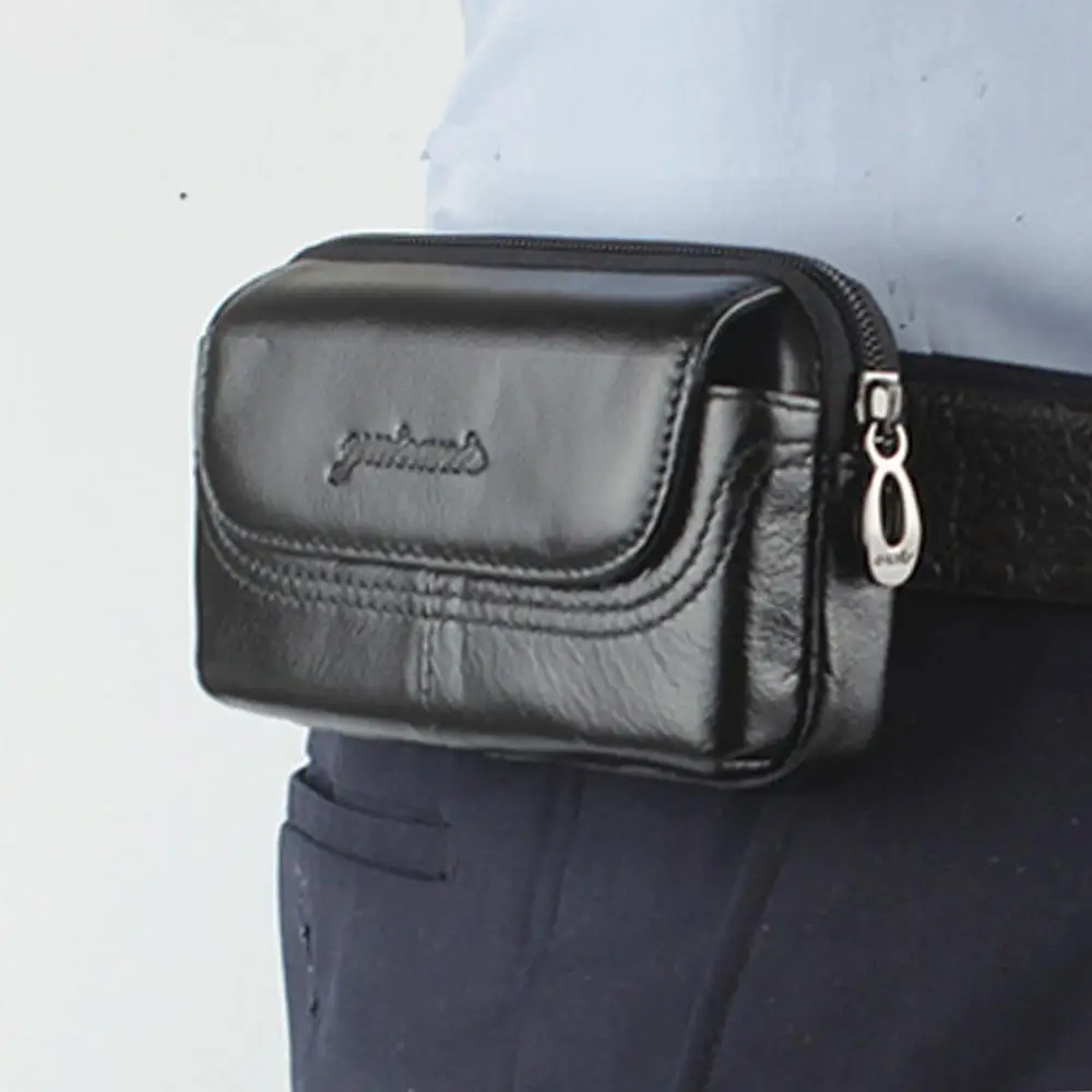

Men Fashion Leather Cowhide Vintage Cell Mobile/Phone Case Cover Skin Belt Pouch Purse Fanny Pack Waist Bag