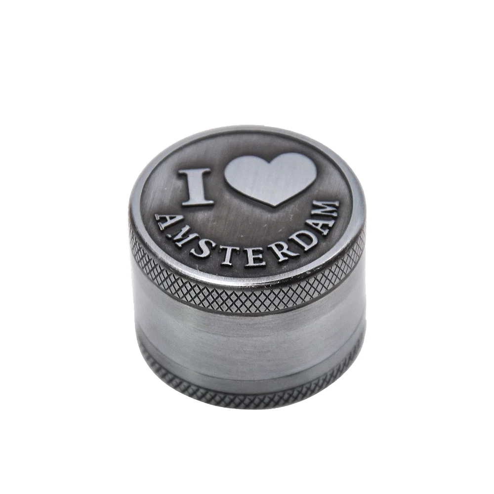 Amsterdam Herb Grinder - Metal, 30mm Diameter with 3 Layers in 6 Designs -  GrinderGo