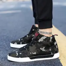 Винтажная Мужская прогулочная обувь; модная парусиновая Обувь На Шнуровке; сезон лето-осень; Повседневная резиновая обувь с высоким берцем; кроссовки с круглым носком