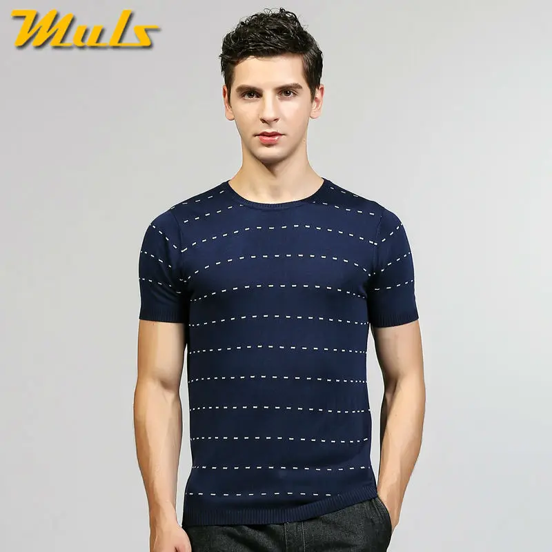 Мужская Трикотажная футболка летняя в полоску большие размеры M L XL 2XL 3XL MS1759|brand