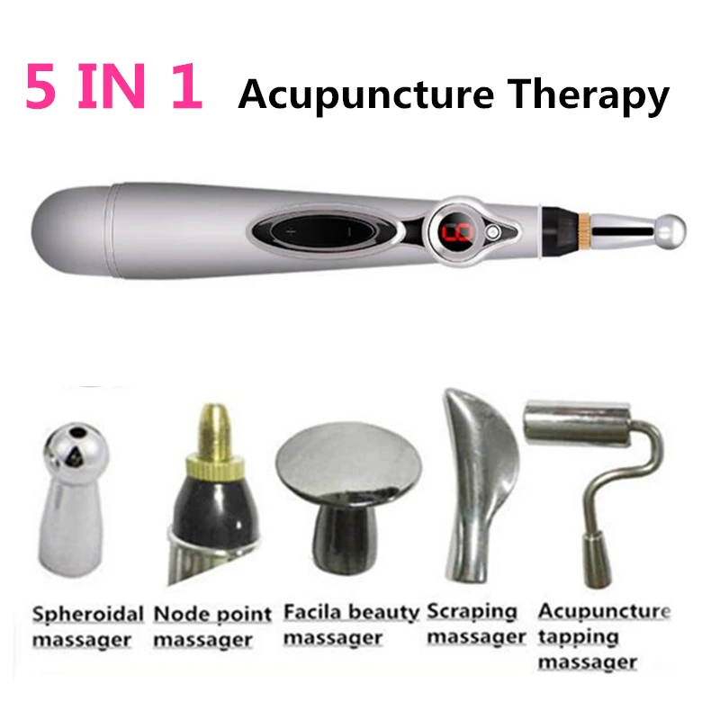 5 IN 1 Electric Energy Acupuncture Therapy Massage Pen Stress Relieve