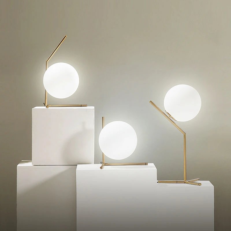 Modern Glass Table Lamps Nordic Simple Bedroom Bedside Reading Desk Lamp Home Decoration LED Table Lights E27 Lamparas Lighting