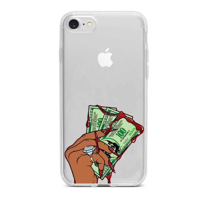 MAKE MONEY Not Friends Kash Black head Girl Fundas чехол для iPhone X XR XS Max 8 7 6s Plus Мягкий Прозрачный силиконовый чехол - Цвет: TPU