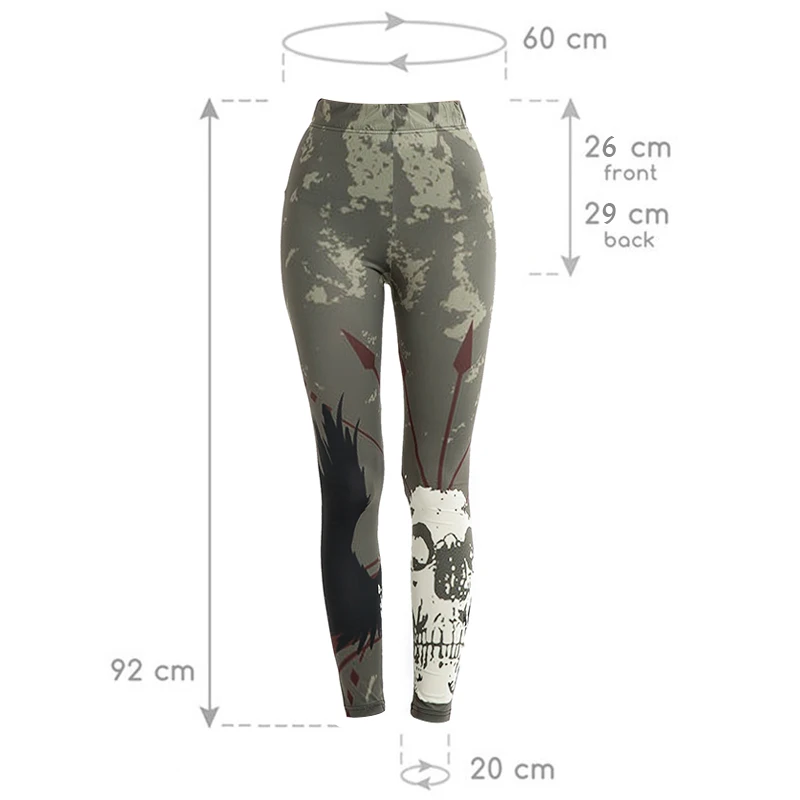 Для женщин камуфляж печати Леггинсы для женщин 3D Уход за кожей лица Фитнес узкие брюки стрейч Высокая талия карандаш брюки Push Up