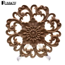 RUNBAZEF, apliques de tallado de madera para muebles, decoración náutica Vintage, calcomanías sólidas para puertas de armarios, diseño de flores, artesanías talladas