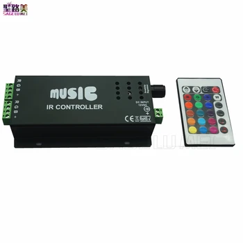 

best price 1 pcs DC12-24V 24 Keys music controller IR remote RGB controller for 5050 rgb led strip lamp