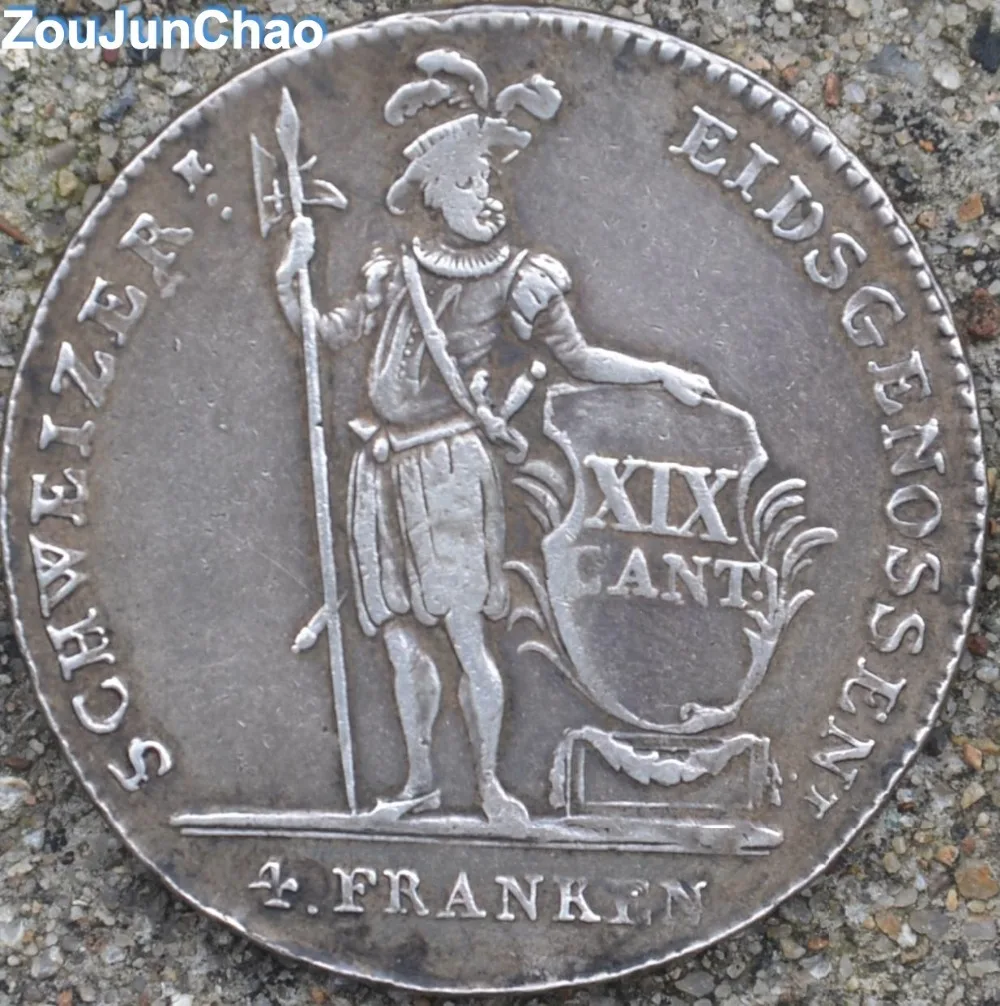 

A Reproduction of 1814 Switzerland Franken 90% Copy Coin Kinds to Make Old Style
