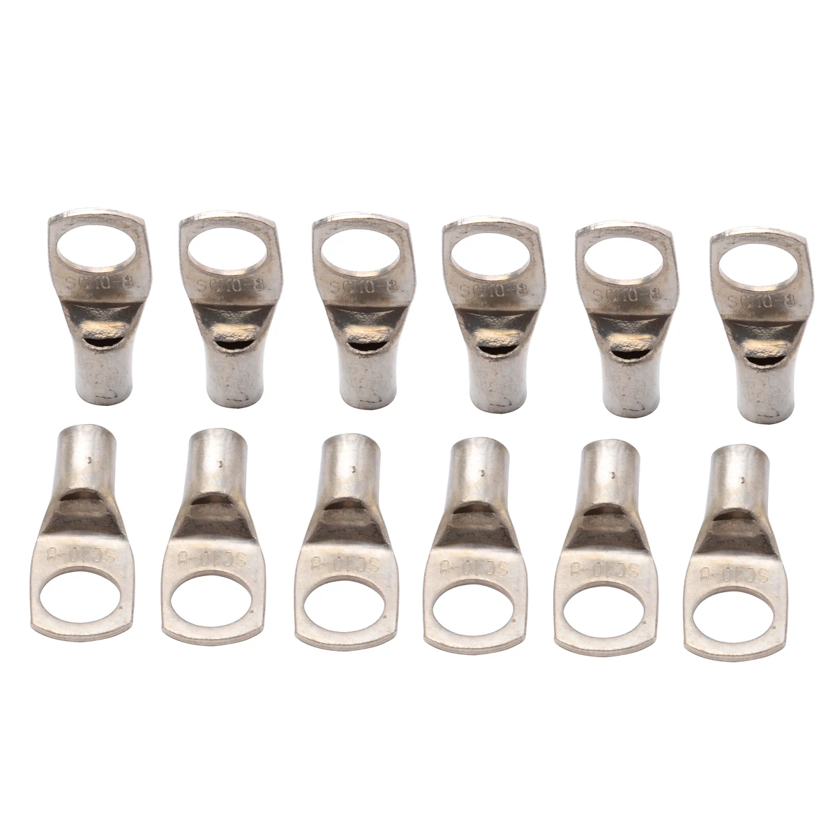 12pcs 10mm2 8mm Cable Lug Terminal Connector Ring Wire Cable Crimp Non