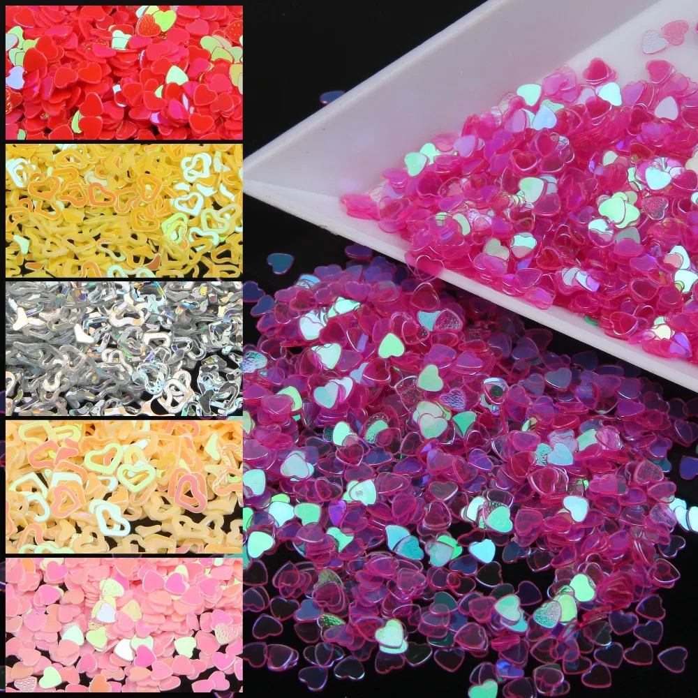 

10g/piece Hot Sale Acrylic Nail Kit UV Gel Heart Nail Glitter Dust 3D Nail Art Tip Decorations Beauty Make Up Nail Stikcers
