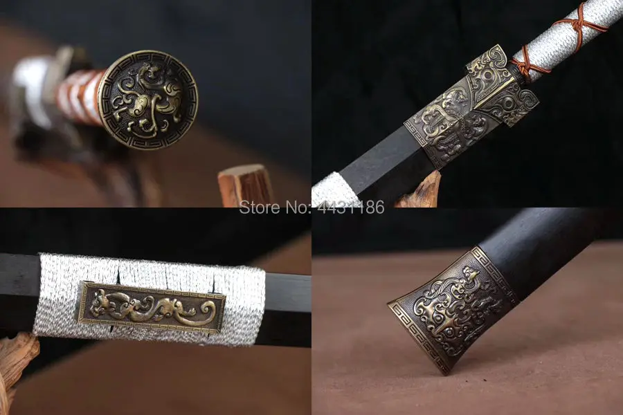 Hand-Forging T1095Carbon Steel Double Edge Sharp Chinese KungFu Sabre Sword Han Tang Phoenix Battle Dao Jian