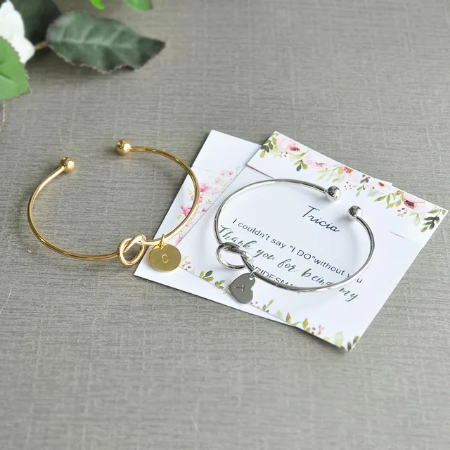personalized gift for her knot bracelet bridesmaid bracelet will you