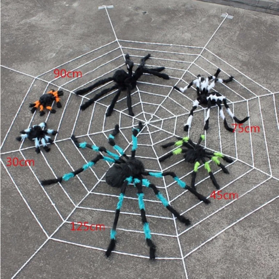 JX-LCLYL New Colorful Spider Halloween Decoration Haunted House Prop Indoor Outdoor Wide