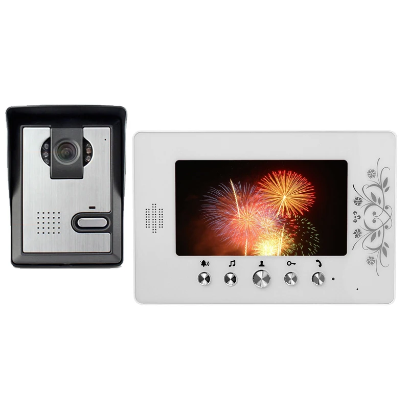 

7" LCD Monitor Video Door Phone Intercom Doorbell System IR night vision Camera Video Intercom Kit 1 Carmera+1 monitor for villa