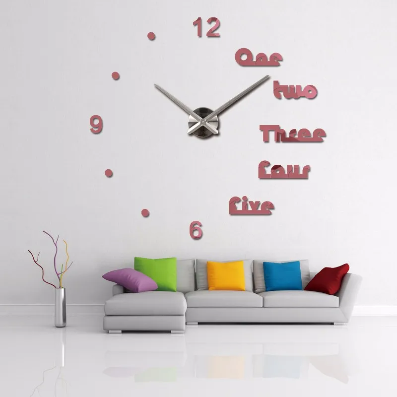 Новые Настенные Часы дизайн reloj de pared кварцевые часы большие декоративные diy часы Современная Гостиная Акриловые 3d наклейки буквы