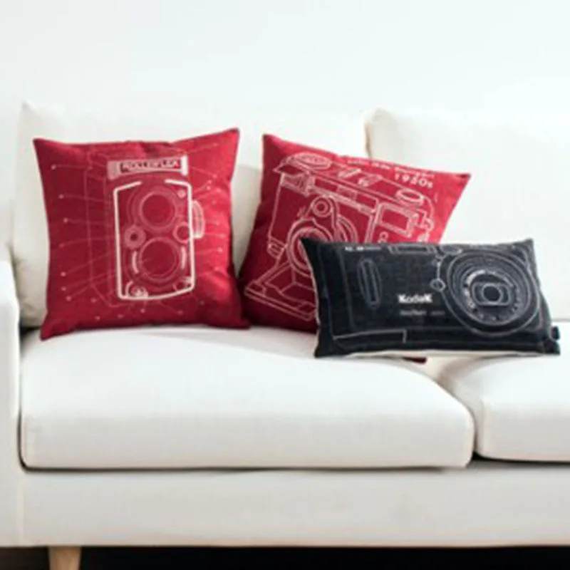 

England nostalgic camera sketch Cushion simple modern home Decorative Pillow Cushions almofadas decorativas para Sofas