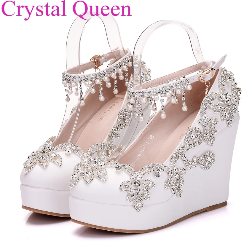 white wedge pumps women's