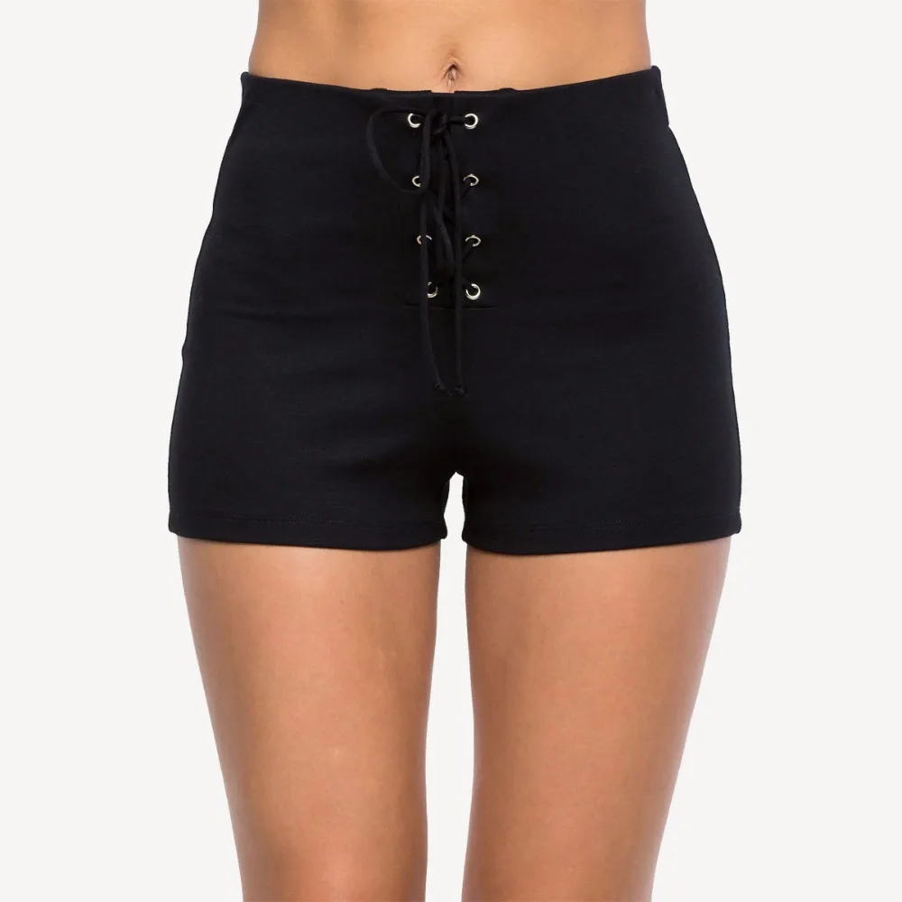 Summer new hot fashion sexy bag hip strap decoration high waist slim tight casual female shorts Summer new hot fashion sexy bag hip strap decoration high waist slim tight casual female shorts