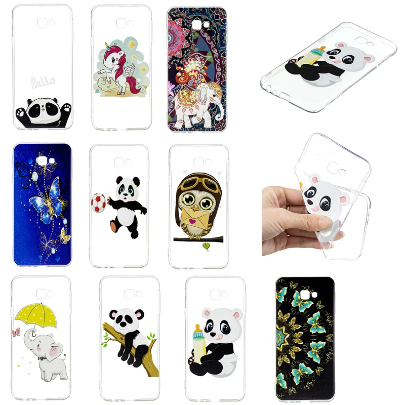 Fashion Cute Panda Phone Soft Clear Silicone TPU Case Cover Shell Hull Coque Fundas for Samsung Galaxy J4 J6 Plus 2018 | Мобильные