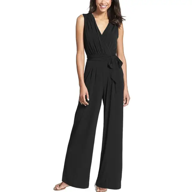black jumpsuit no sleeves