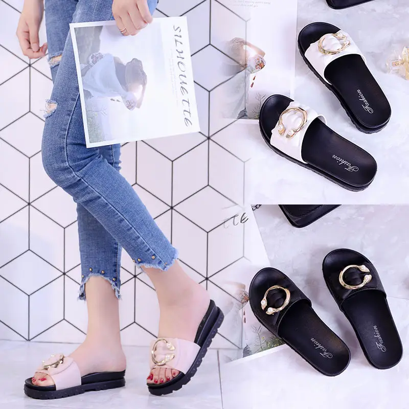 

Summer European and American style new thick-soled female slippers out beach sandals and slippers