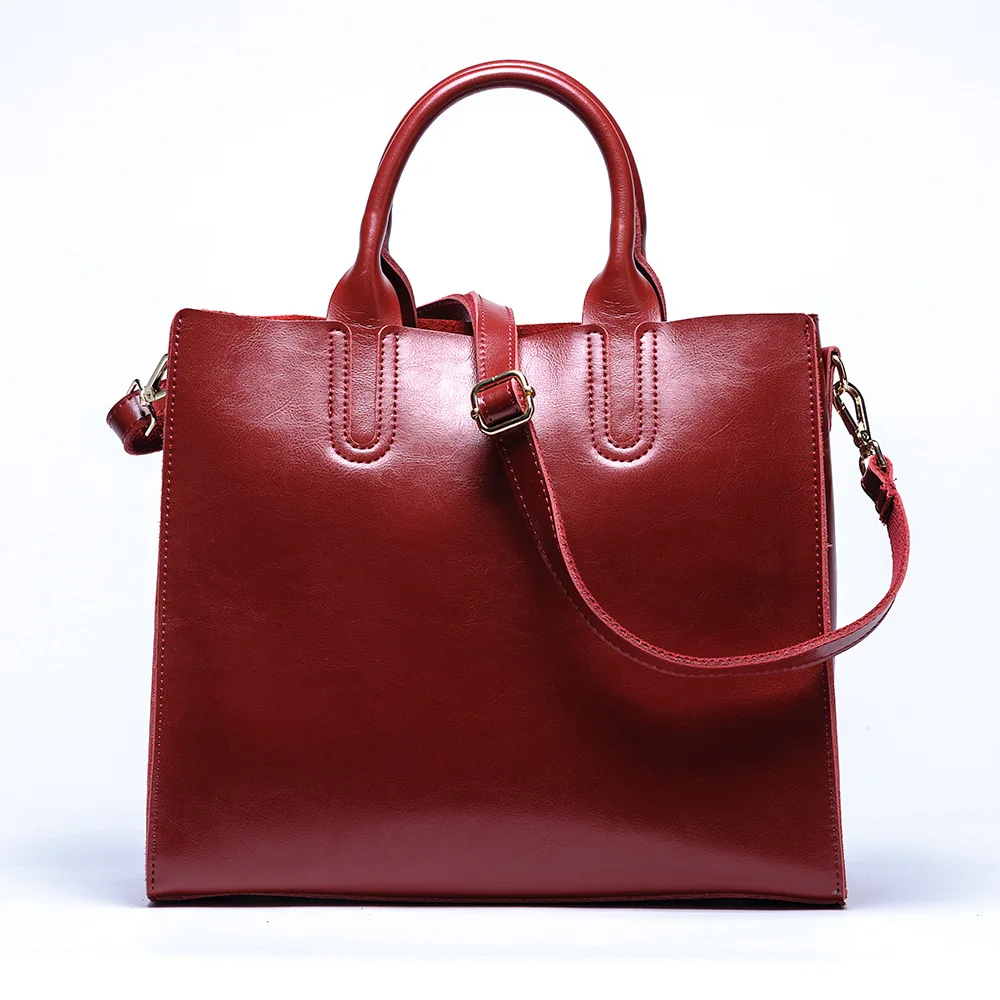 

2018 New Cow Leather, Autumn and Winter Women Bag Western Style Handbag Large Capacity Single Shoulder Bag