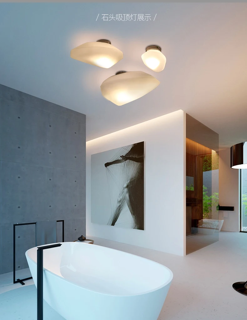 Nordic современный креативный камень потолочный светильник гостиная коридор спальня лампа американское стекло светодиодный потолочный