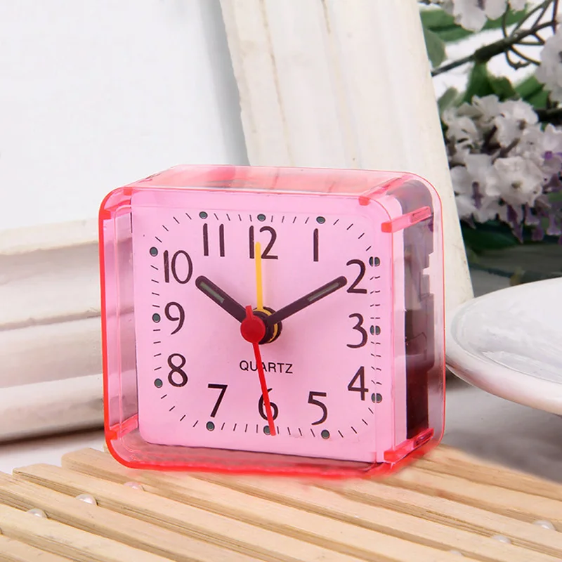 1Pc Mini Portable Alarm Clock Cartoon Multi function Trip Bed Beep
