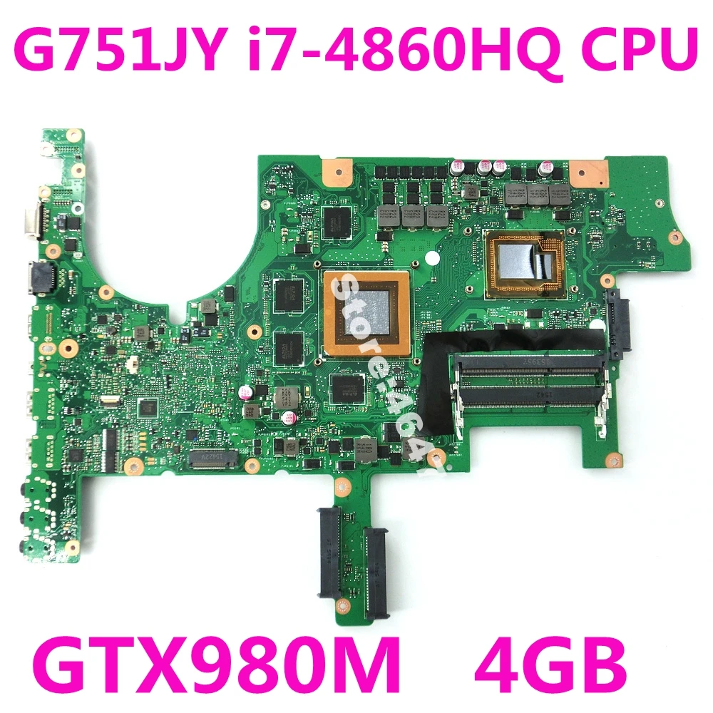 low cost  G751JY motherboard i7-4860HQ Processor GTX980M 4GB For ASUS ROG G751 G751J G751JY G751JL Laptop mai