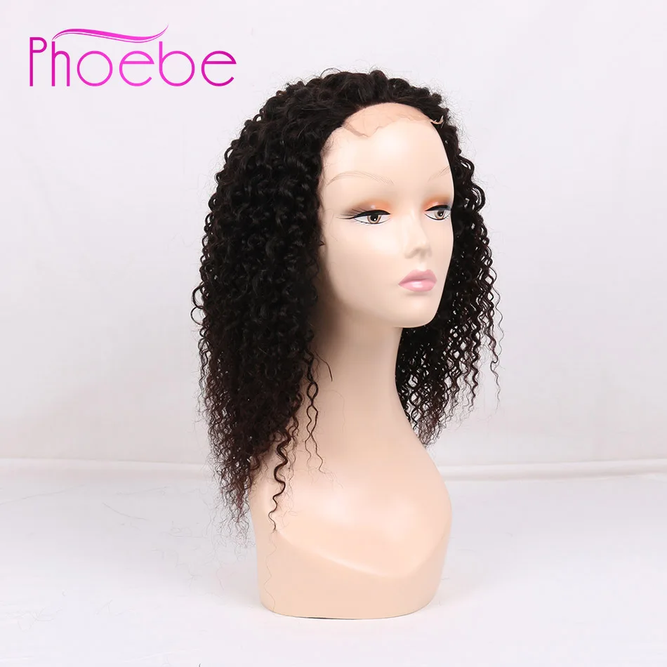 Phoebe волосы 4*4 100% человеческие кудрявые фронта человеческих волос Парики 10 &quot 22&quot