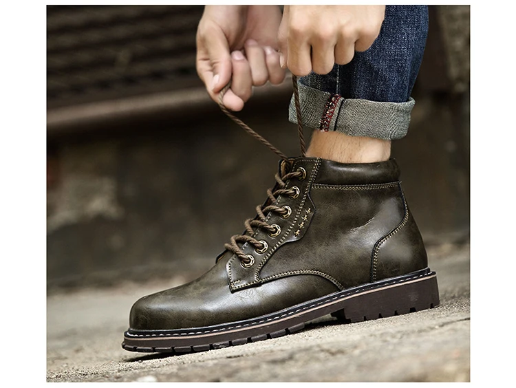 JINTOHO/; мужские ботинки из натуральной кожи; зимние кожаные рабочие ботинки; мужские защитные ботинки; мужские кожаные ботинки; зимняя Рабочая обувь