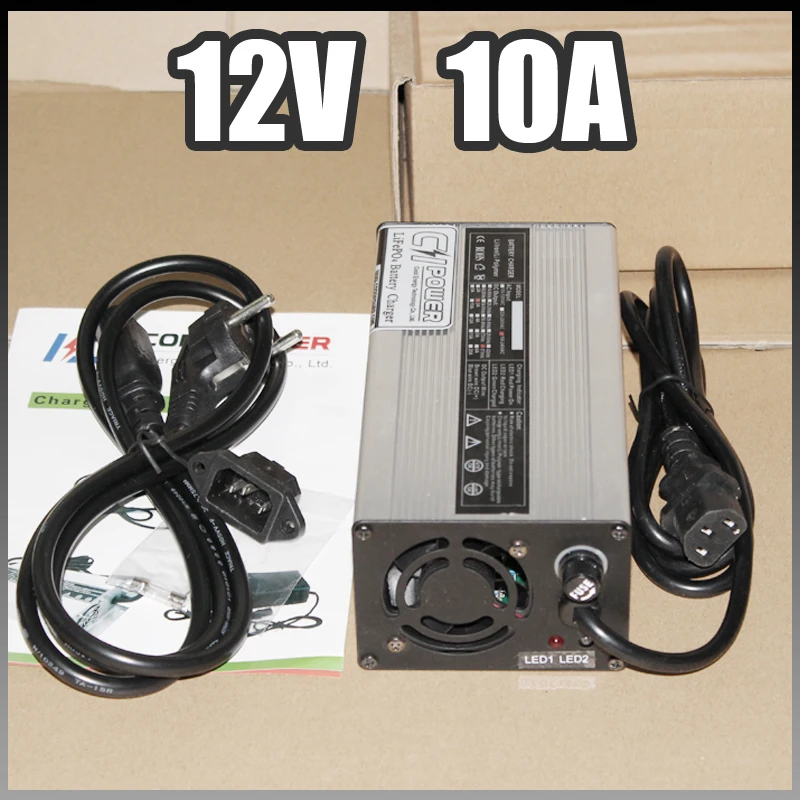 

12V 10A Lithium ion Battery Charger Aluminium alloy 12.6V Quick Charger 3S Electric bicycle Battery Pack Charger Free Shipping
