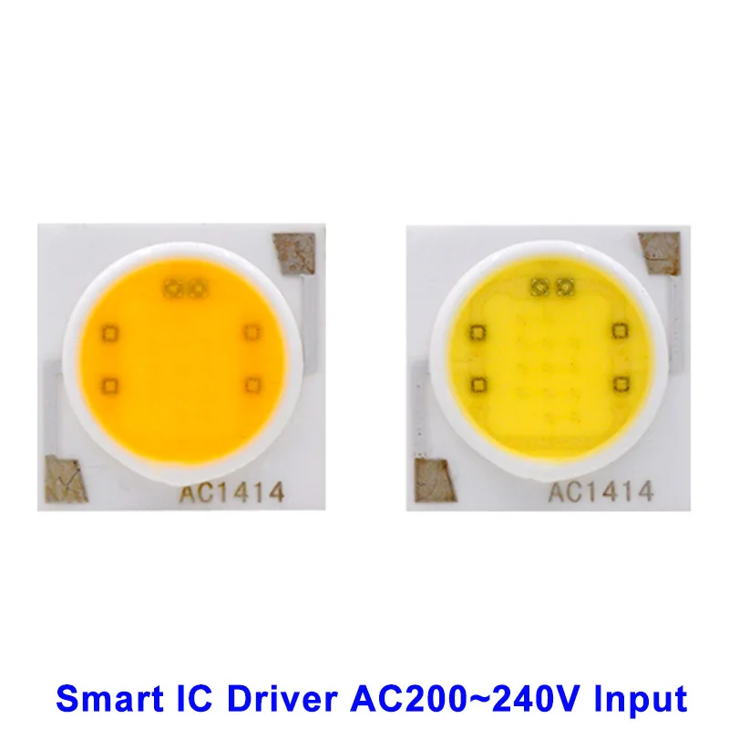 5 шт. светодиодный чип COB 18 Вт, 15 Вт, 12 Вт, 9 Вт, 7 Вт, 5 Вт, 3 Вт, 220 В, вход Smart IC Driver, подходит для DIY, прожектор, прожектор, холодный белый, теплый белый