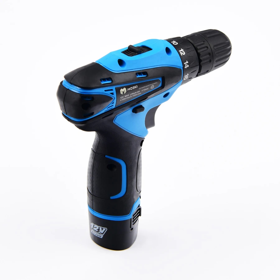 MOSKI ,2017 NEW 12V DC Household DIY Lithium-Ion Battery Cordless Drill/Driver Power Drill Tool Electric Drill Woodwork