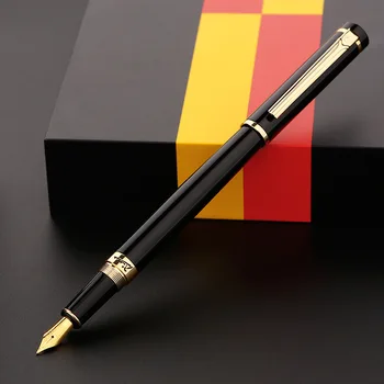 

Picasso Pimio 908 Century Pioneer Luxury Black and Gold Clip 0.5 Iridium Nib Fountain Pen with Original Gift Box Ink Metal Pens